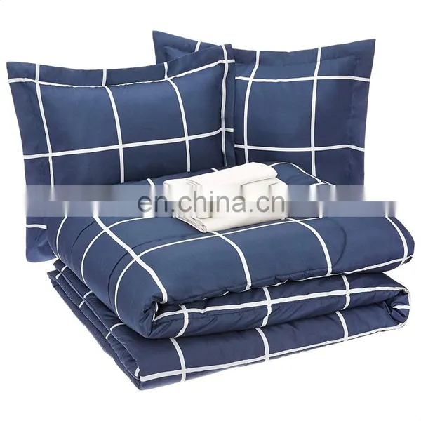 High Quality Stone Washed Bedding Set 7 Piece Light Weight Microfiber Bed Comforter Set photo-3