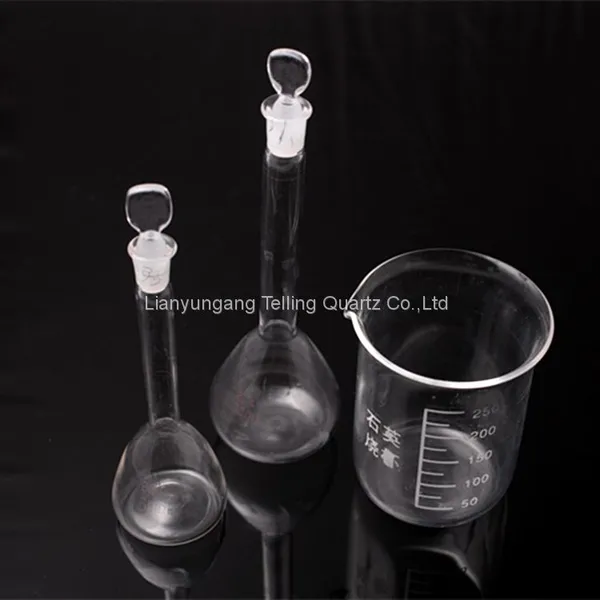 Chemistry Glassware Quartz Beaker Heat Resistant Quartz Glass Measuring Beaker Graduation Interval Glass Beaker With Spout photo-2