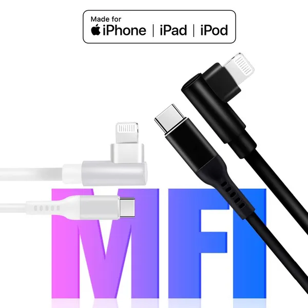 Elbow-Shaped Cable for Mobile Gaming, Power Delivery Fast Charging for IPhone SE 11 Pro Max XS Max XR photo-3