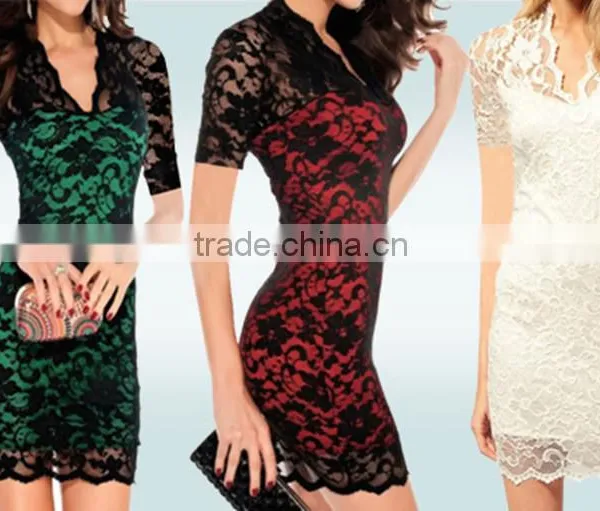 V Collar Fashion Dress Sexy Slim Evening Dress Sex Prom Dress photo-3