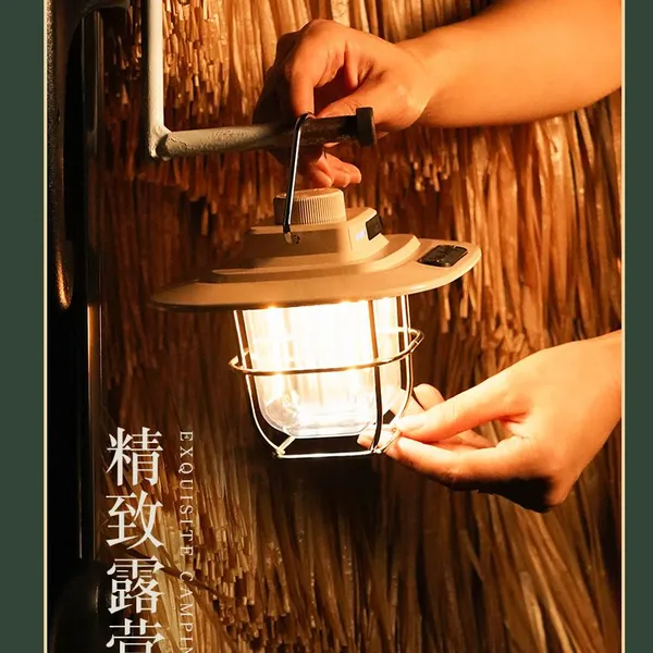 Retro Portable Horse Lantern Portable Tent Camping Light Multi Functional Charging Outdoor Camping LED Light Emergency Power Supply photo-3