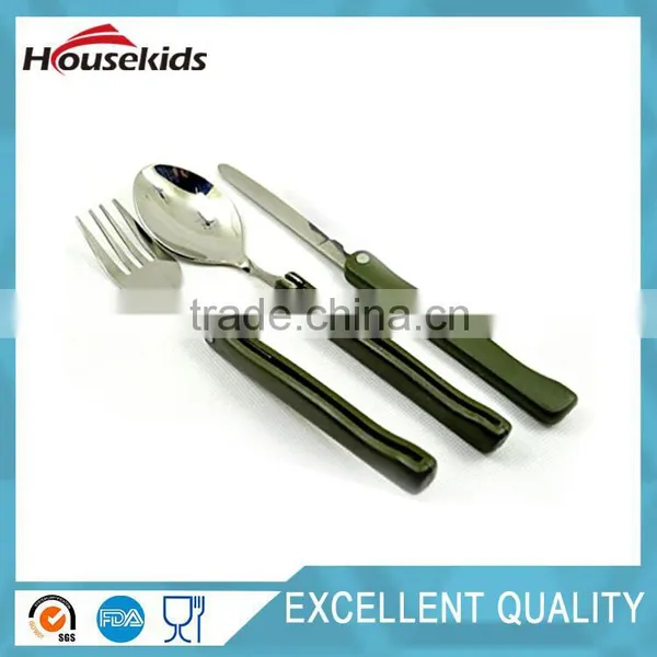 Outdoor Camping Tableware Stainless Steel Folding Fork Knife Spoon Sets Picnic photo-5