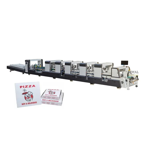 Automatic 4 Corner Box, 6 Corner Box, Pizza Box, Large Box Gluing Folding Machine
