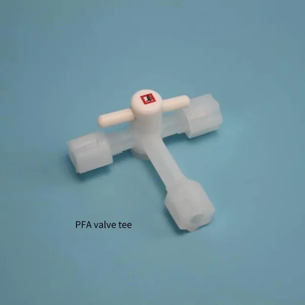 Teflon Pfa (polytetrafluoroethylene) Three - Way Valve, 1/4 Inch, Acid - and Alkali - Resistant, High - Temperature - Resistant With Hexagonal Nut photo-3