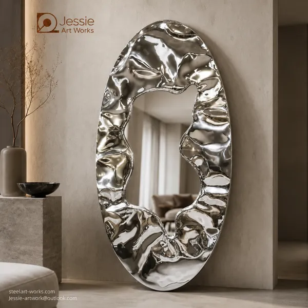 Residential Interior ProjectColor Stainless Steel FinishRestaurant Metal Wall Art photo-3