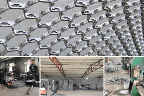Refractory Armouring Support Hex Metal Wire Mesh Perforating and Riveting Factory Customization Hexagonal Mesh photo-5