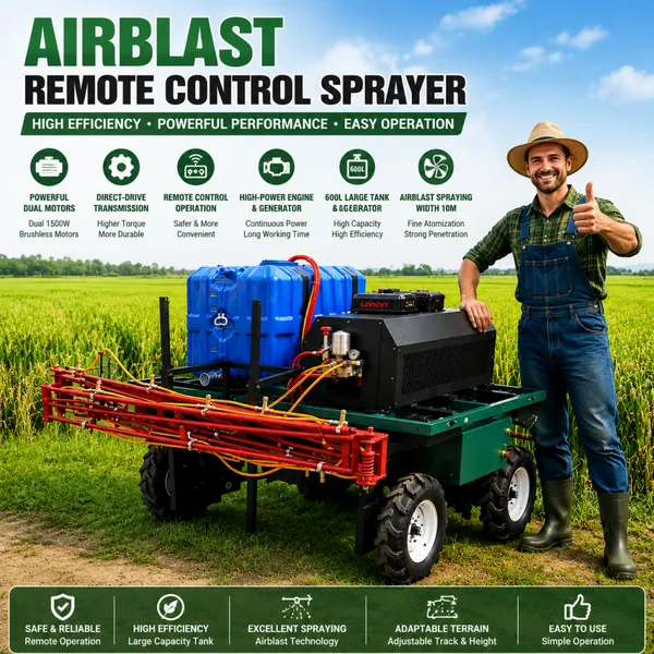 600L Smart Orchard Sprayer Air Assisted Mist Blower Agricultural Spraying Machine с пультом дистанционного управления