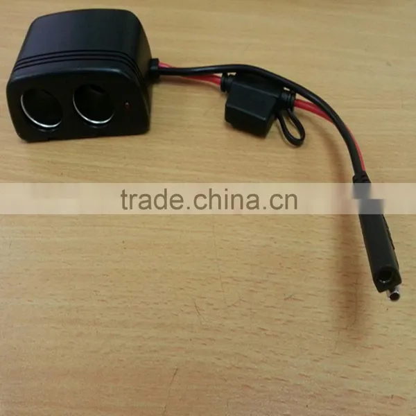 TWINS Cigarette Plug SAE Plug 14AWG With 41/0.254BC *2C Black /red With 2 Port Female Cigarette Plug Power SAE Wire Harness photo-3