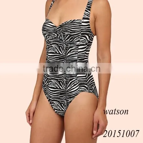 2016 Zebra Print Ladies One Piece Swimwear Women Swimsuit photo-2