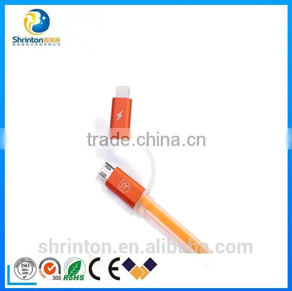 Hot Selling Remax 2 In1 Led USB Data Cable for Iphone and Samsung photo-5