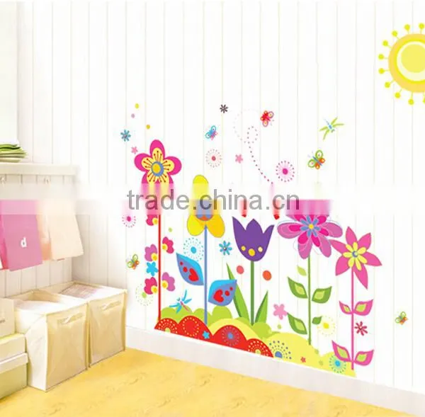 Garden Flowers Baby Nursery Peel & Stick Wall Sticker Decals Flower Wall Stickers photo-2