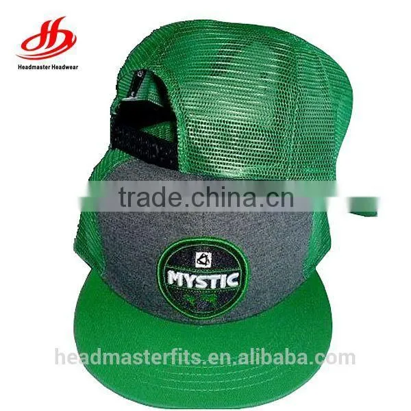Custom 6 Panel Embroidery Flat Brim Trucker Mesh Caps photo-2