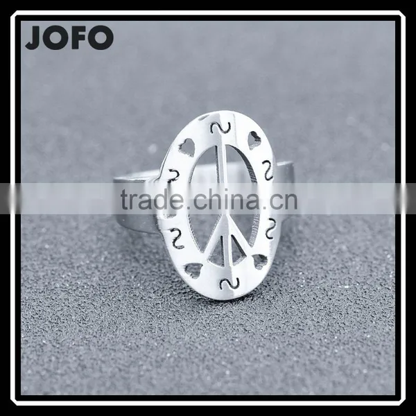 Oval Shape Hollow Small Love Heart Ring For Youth People