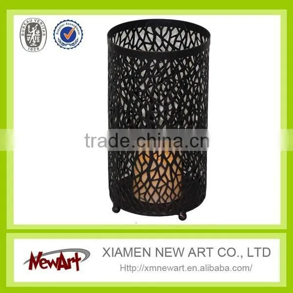 Black Wrought Iron Candle Holder Metal Antique Candle Lanterns photo-2