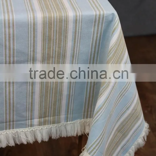 100% Cotton Luxury Fashion Yarn Dyed Print Stripe Cheap Table Cloth photo-3