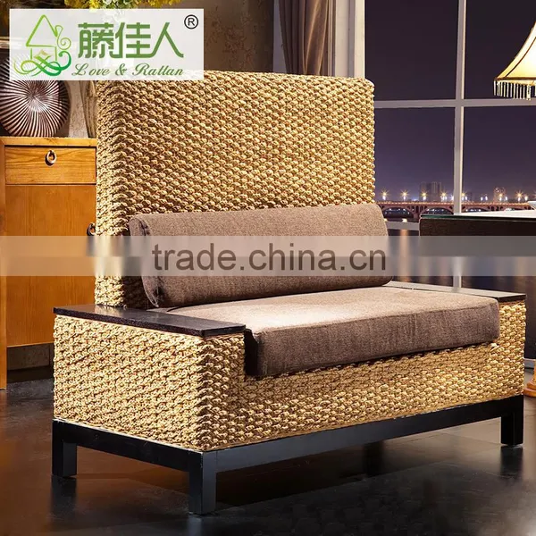 High Quality 4 Seat Pizza Hut Cafe Single Restaurant Wicker Woven Booth photo-2