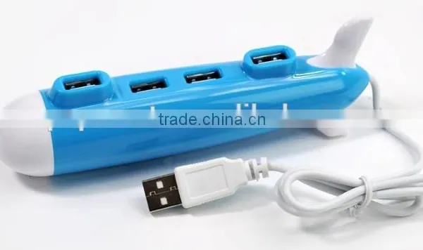 Submarine Shape USB 2.0 Hub Mini Portable Hub 4-Port Hub photo-2