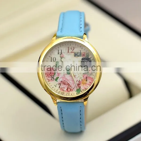 Fancy Calibrated Women Floral Rose Flower Quartz Casual Watch photo-3
