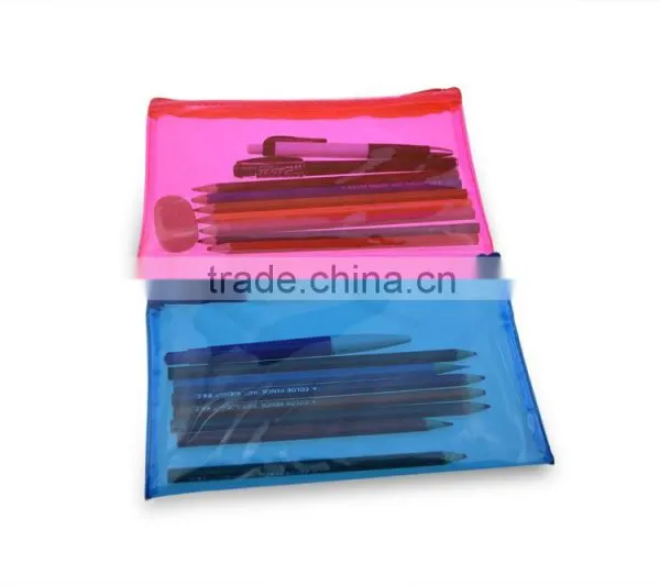 Customized Logo Printed Zip Top Slide Zipper PVC Bag for Pencil photo-6