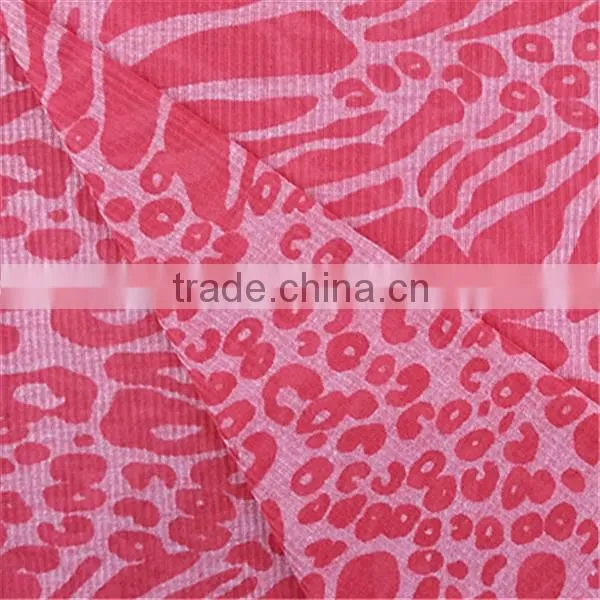 Esse Textile Knitted Fabric T/R Leopard Burnout Fabric for Clothes