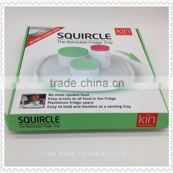 Color Printed Pizza Shape Paper Box Packaging for Rotatable Fridge Tray photo-2