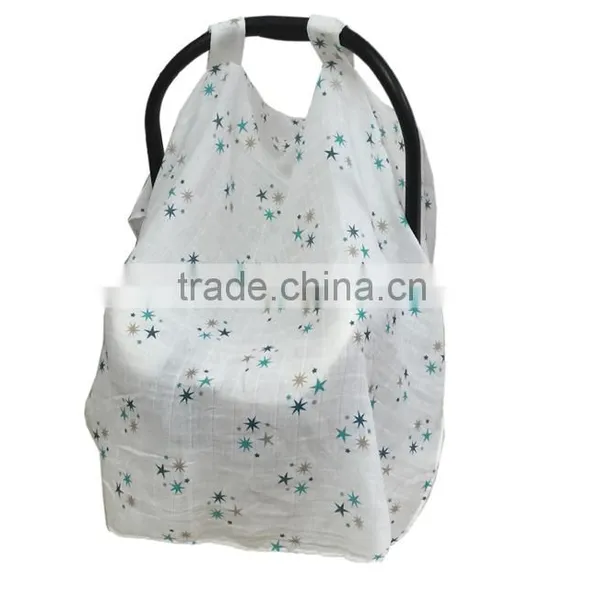 Hot Sale Breathable Muslin Fabric Baby Car Seat Canopy Baby Carrier Car Seat Cover photo-2