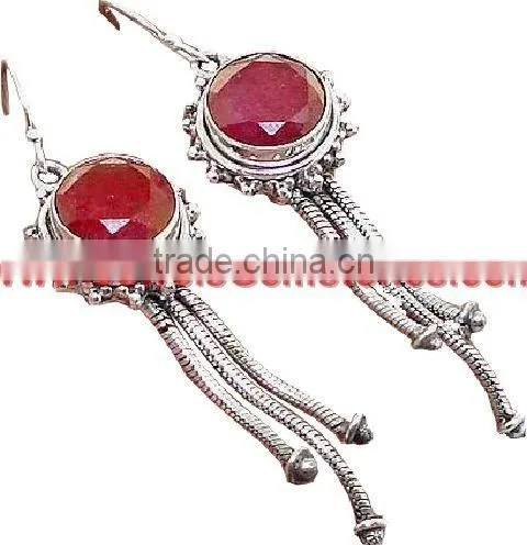 Wholesale 925 Sterling Silver Marcasite Ruby Jewelry K1446, Gold Earrings photo-4