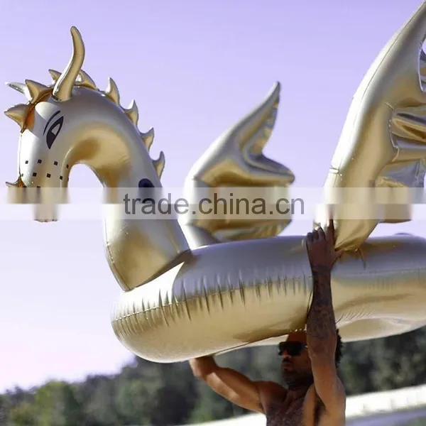 High Quality Luxurious Giant Inflatable Gold Dragon Pool Float photo-2