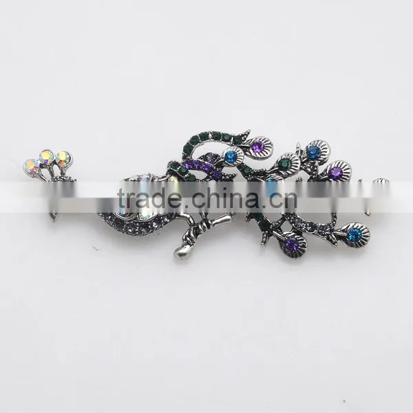 New Arrival Larger Peacock Inlay Rhinestone Display Special Design Fashion Brooches photo-4
