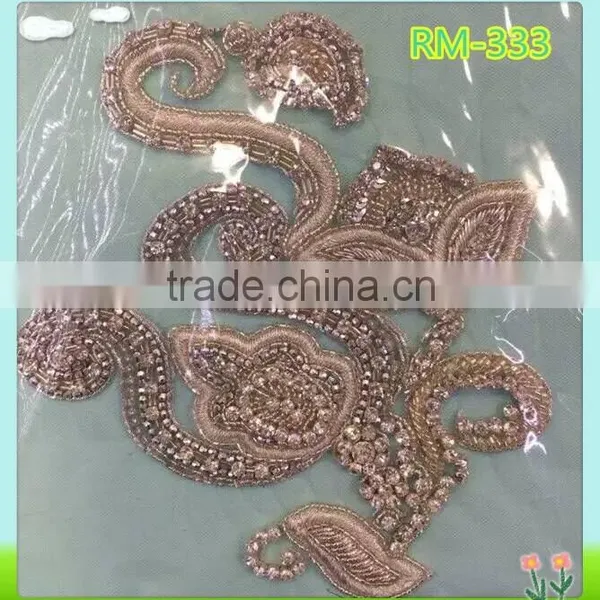 Fashion Bridal Accessory Decorative Embroidery Gold Applique
