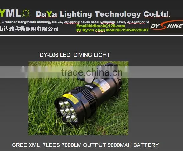 most bright 7pcs*T6 70W LED diving light with professional piezoelectric switch system