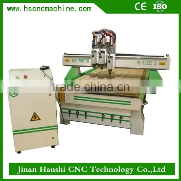 HS 1325 M25 Multifunction 3 Spindle Cnc Router Woodworking Machine