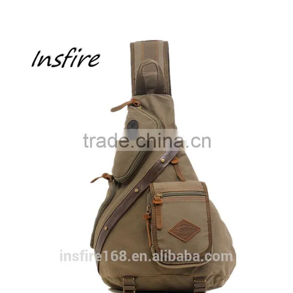 2016 Chest Pack Messenger Bag Khaki Fashionable Classical Canvas Waist Bag Running