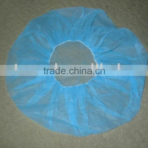21" Disposable Non-woven Blue Bouffant Cap