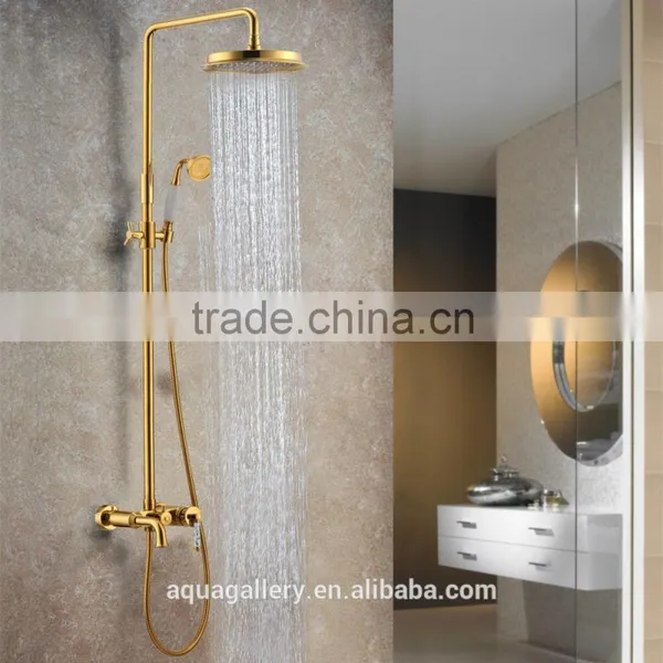North America Traditional Style Golden Plated Brass Shower Faucet photo-4