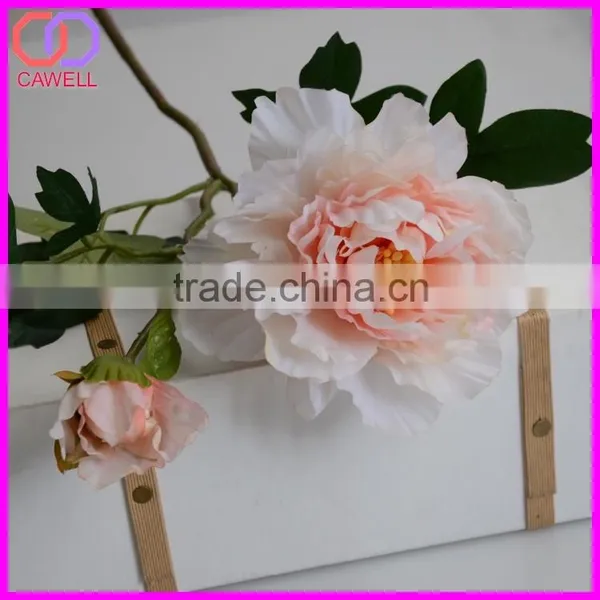 Wholesale Real Touch 2 Heads Artificial Silk Peony Flower photo-6