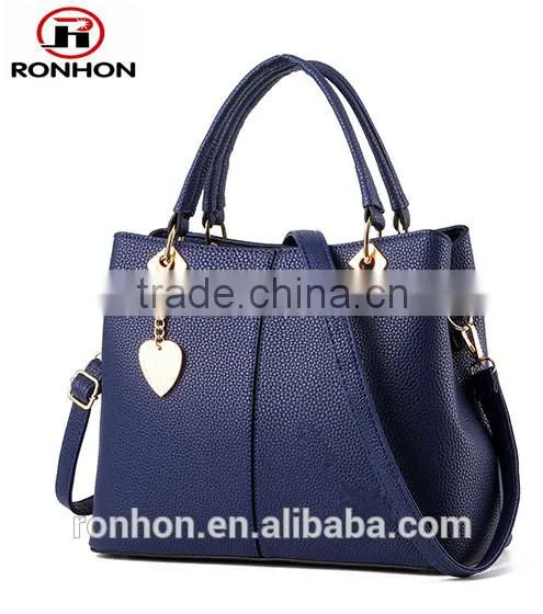Lady PU Leather Bag With Golden Metal Ornamental photo-4