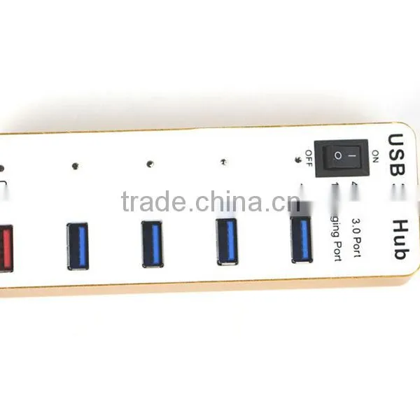 Aluminum Alloy USB 3.0 4 Port Hub Power + 1A Charging Port With Master Power Switch photo-5