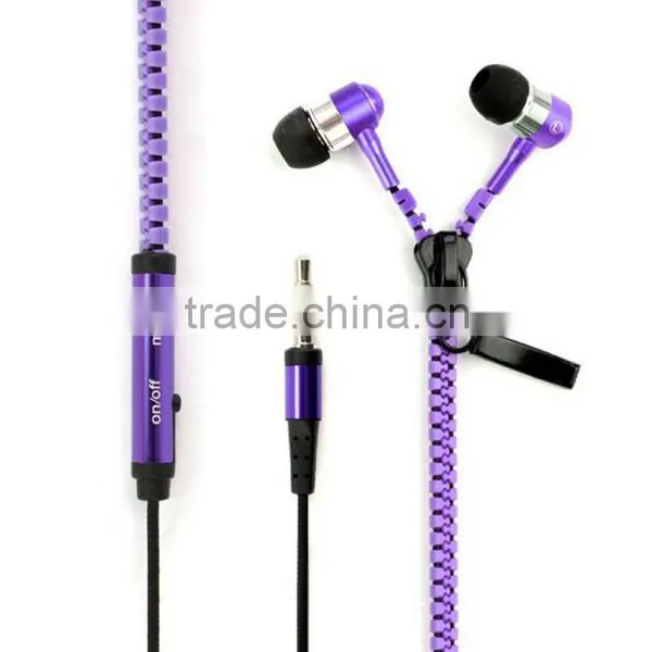 Newest Design Hot Selling Zipper Headphones Zipper Earphone for Mobile Phone photo-6