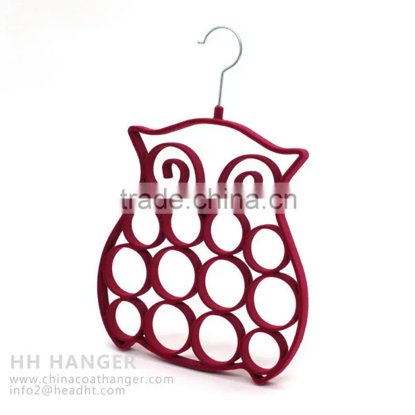 The HEAD Red Flocked Hanger 12ps Hooks,owl Scarf photo-2