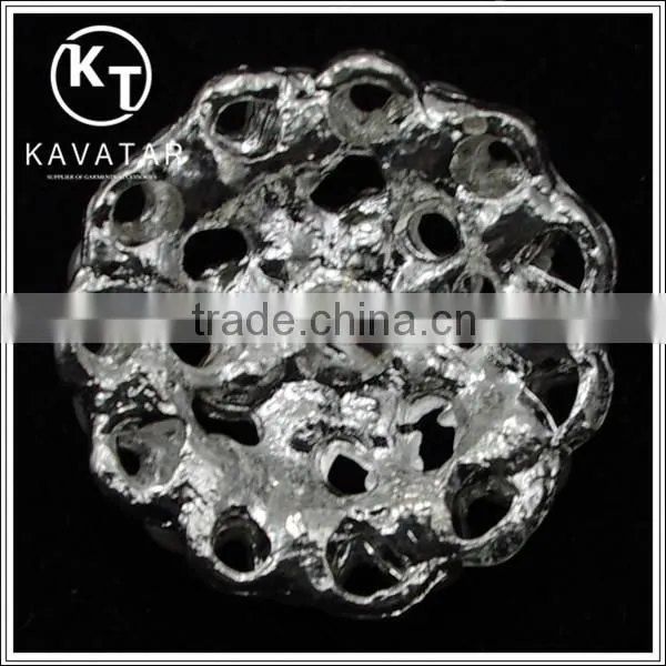 Good Quality NK021 Metal Flower Rhinestone Button Lead Free Metal Shank Buttons photo-3