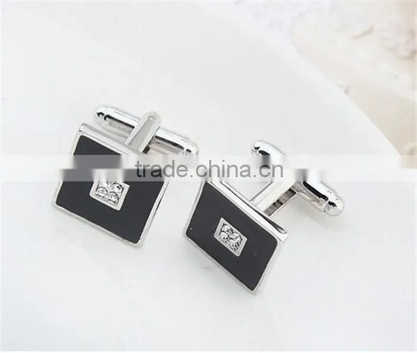 2016 Classic Mens Shirts Copper Crystal Business Cuff Links Silver Enamel Cufflinks Jewelry photo-5
