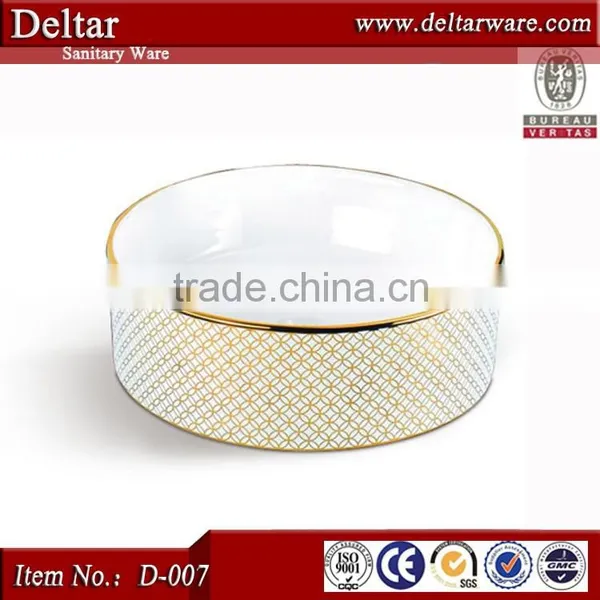 Sanitary Ware Made in China, Modern Bathroom Vanity With Gold Flower Picture, Coloured Bathroom Basins for Sale photo-6