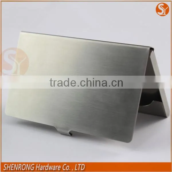 Inside and Outside the Whole Brushed Surface Stinless Steel Metal Name Card Holder Business Card Case photo-4
