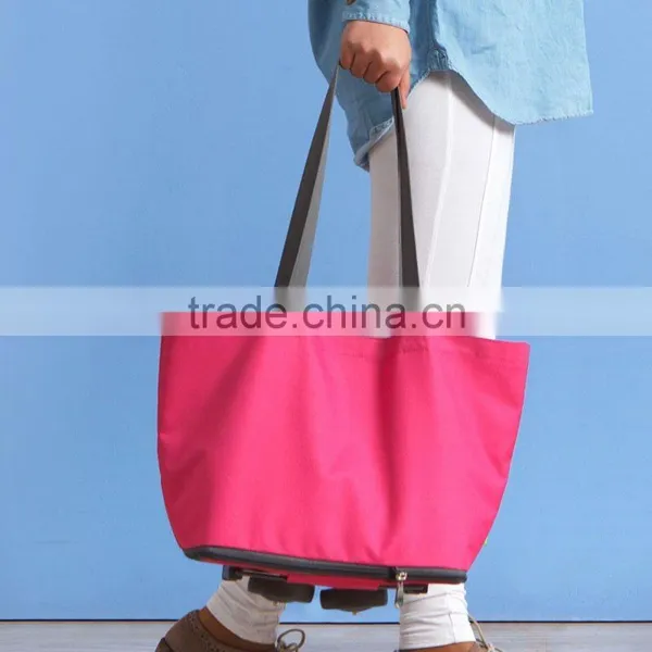 Folding Shopping Bag With Wheels,two Way Shopping Trolley/travel Handbag photo-4