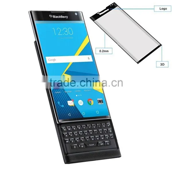 HOT SELL 9H 3D Curved Full Cover Tempered Glass Screen Protector Film for Blackberry Priv Venice Anti-explosion 0.2mm Glass