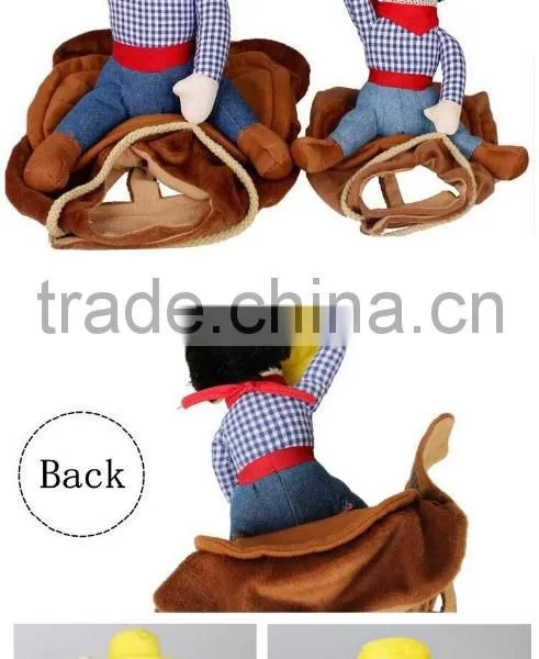 2015 Creative Riding Horse Dog Costume Novelty Pet Clothes Cowboy Dog Clothing photo-5