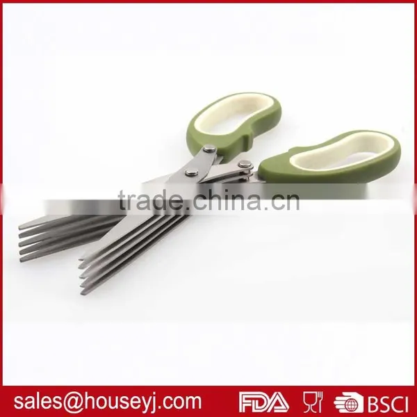 5 Layer Blades Kitchen Herb Scissors With Soft Grip Handle Stainless Steel Kitchen Scissors photo-3