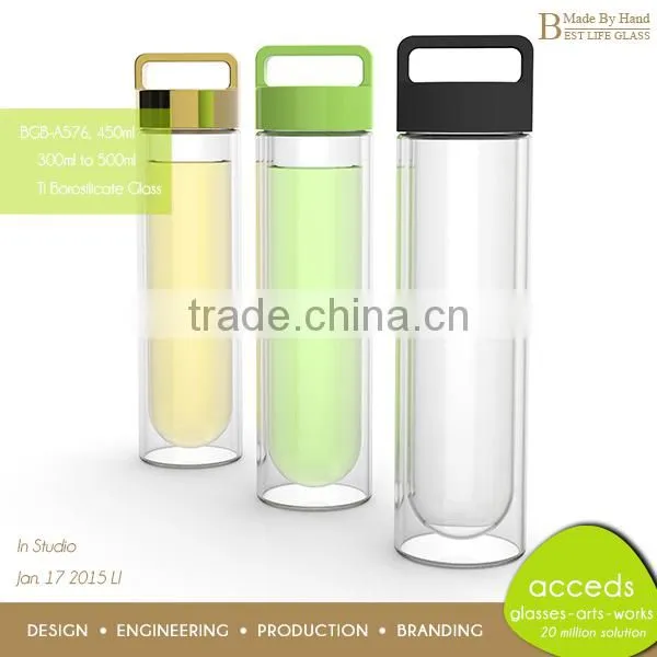 High Quality Pyrex Glass Sport Large Mouth Drinking Bottle photo-5