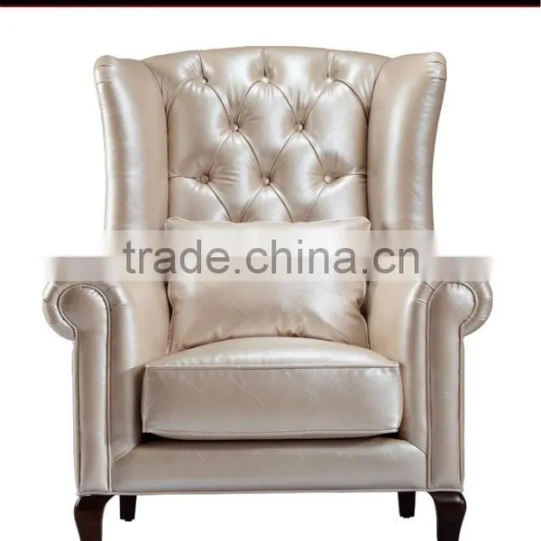 European Style Hotel Leather Leisure Sofa Chair